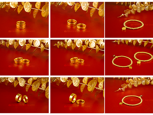 黄金产品拍摄貔貅戒指场景图3张